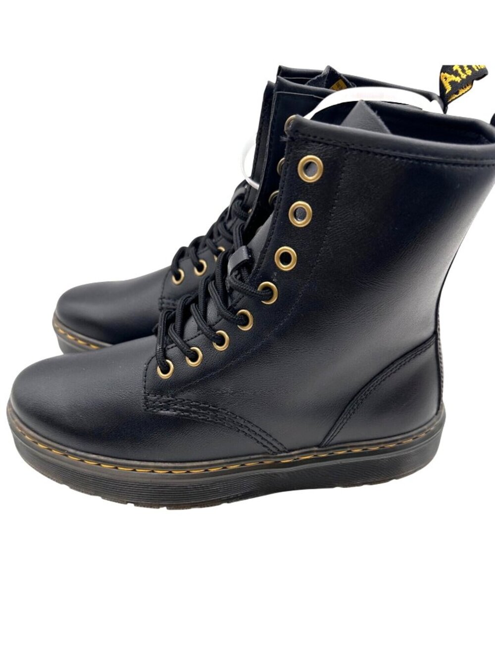 Dr Martens Size 7 Teen Girls Zavala Combat LaceUp Punk Platform Ankle Boot Black